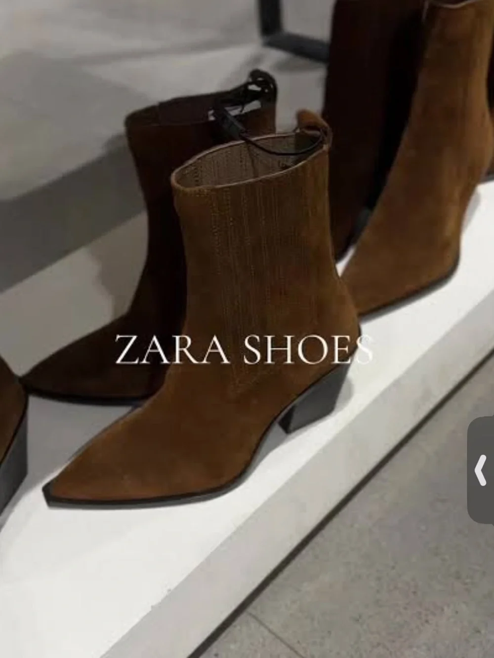 Zara Dark Brown Suede Pointed-Toe Ankle Boots